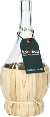 Produktbild von KOTARBAU® Glasflasche mit Strohkorb Weinflasche Glaskarafe Inhalt 1 L