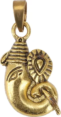 Produktbild von Amulett `Ganesha`, Goldener Kettenanhänger aus Messing - Modell 2/gold, 2,5*1,5 cm, Kettenanhänger, Amulette, Modeschmuck