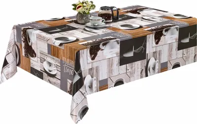 Produktbild von PCV Wachstuch Kaffee Tischdecke abwischbar Wachstuchtischdecke 140 x 260 - 32639-Kaffeetasse
