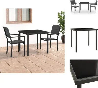 Produktbild von vidaXL 3-tlg. Garten-Essgruppe Stahl -  Gartenmöbel-Sets