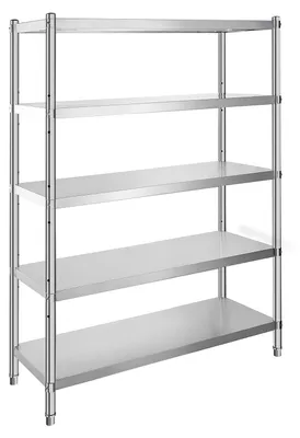 Zdjęcie produktu dla Półka metalowa – regał ze stali nierdzewnej – półka magazynowa – regał magazynowy – półka do garażu – 5 regulowanych półek