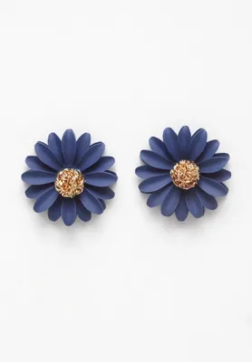 Image de AVANT-GARDE PARIS Clous d'oreilles à fleurs bleues
