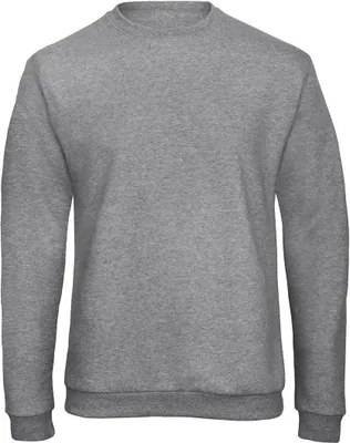 Produktbild von B & C Herren Sweater Sweatshirt Rundhals Pullover Pulli langarm, Größe:2XL, Farbe:Heather Grey