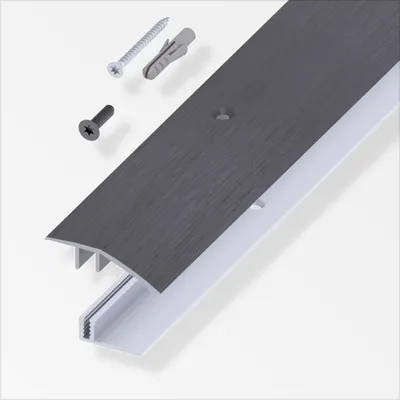Produktbild von alfer Niveauausgleichs- Träger-Profil 1 m, 45 x 7 - 15 mm dunkelgrau