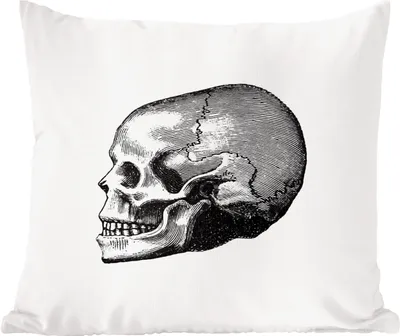 Produktbild von MuchoWow® Zierkissen Sofakissen Wohnzimmer Dekokissen 45x45 cm Vintage - Totenkopf - Retro - Schlafpolster - Polster für das Sofa