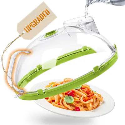 Produktbild von Mikrowellenabdeckung Spritzschutz,Mikrowellendeckel, Austrocknen von Lebensmitteln, 26 cm,mit Griff, Wasserbehälter und verstellbaren Dampföffnungen