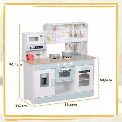 Productafbeelding van AIYAPLAY Kinderkooktoestel, speelkeuken met lichtjes, geluiden, koffiezetapparaat, wit