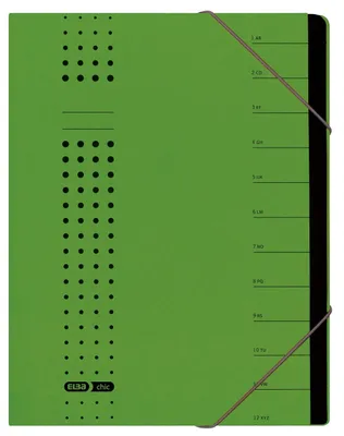 Produktbild von ELBA Ordnungsmappe chic 400001994 DIN A4 12Fächer Karton grün