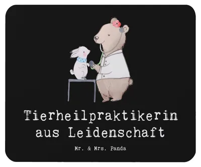 Produktbild von Mr. & Mrs. Panda Mauspad Tierheilpraktikerin Leidenschaft - Schwarz - Geschenk, computermatte, Mouse Pad, computer, laptop, Mousepad
