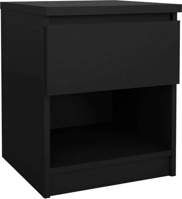 Image de Scolastica - Table de chevet, 40x40x50h cm Noir, une Étagère