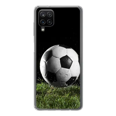Produktbild von MuchoWow® Handyhülle Schutzhülle Hülle für Samsung Galaxy A12 Fußball auf der Wiese Silikon Softcase Handy Hülle - Bild