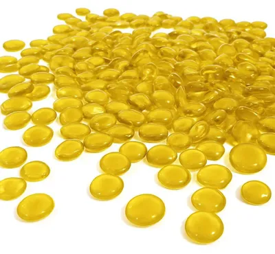 Immagine prodotto di Pietre di vetro decorative per acquari e giardini (170-180 pezzi, colore giallo)