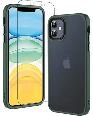 Zdjęcie produktu dla Etui ochronne do iPhone 11 z hartowanej szkła, odporne na wstrząsy, o jakości wojskowej, kolor zielony