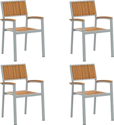 Produktbild von vidaXL Stapelstuhl 4 pcs Braun 56 x 57 x 87 cm Massivholz Akazie
