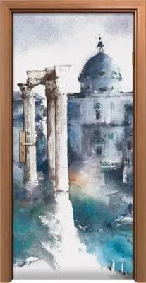 Produktbild von Türposter 90x200 cm Türaufkleber Türtapete Türfolie Klebefolie Rom Alte Gebäude Ruinen Landschaft