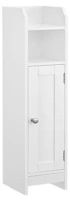 Immagine prodotto di Mobiletto da bagno con 2 ante – mobiletto contenitore stretto – bianco, in MDF – 18 x 20 x 80 cm