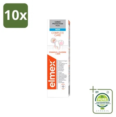 Zdjęcie produktu dla 10 sztuk pasty do zębów Elmex Caries Protection Plus Complete Care, 75 ml - opakowanie zbiorcze