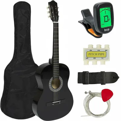 Zdjęcie produktu dla Gitara akustyczna dla początkujących, z tunerem w prezencie, w 2 kolorach-czarna