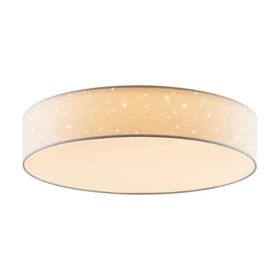 Produktbild von Lindby LED-Deckenlampe Ellamina, Ø 60 cm, weiß, Textil