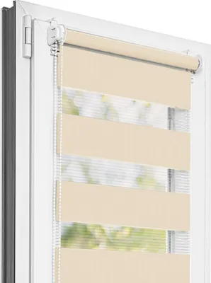 Obrázok produktu pre Estika dvojitá roleta Klemmfix – 55 cm cm x 150 cm cm – Béžová – Duo roleta bez vŕtania