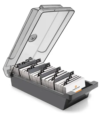 Image de Boîte de rangement pour cartes de visite avec intercalaires indexés de A à Z