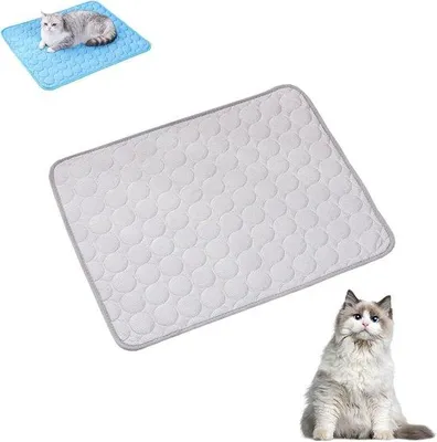 Produktbild von Kühlermatte für Hunde - Eisseite - Selbstkühlkissen für Haustiere - Sommer atmungsaktive Haustiermatte für kleine - mittelgroße und große Hunde und Katzen - tragbar und waschbar (grau - L)