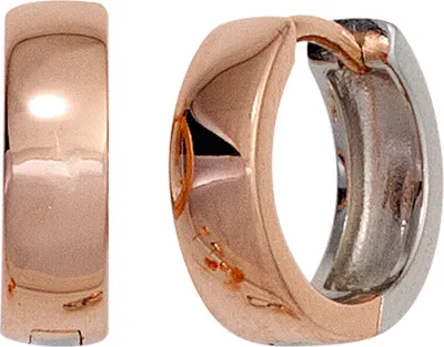 Produktbild von JOBO Creolen rund 925 Sterling Silber teilrotvergoldet Ohrringe Klappmechanik