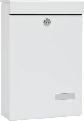 Produktbild von MEFA Briefkasten Piccola + Namensschild Schloss, Postkasten weiß 405x270x118 mm