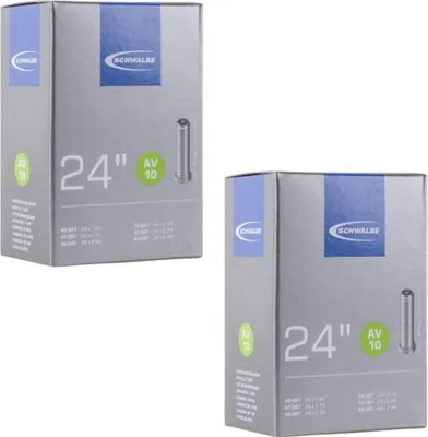 Immagine prodotto di Set da 2 camere d'aria Schwalbe AV10 24x1,50-2,50" (40/62-507) 24 pollici, auto...