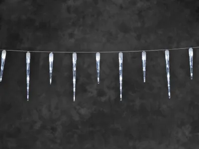 Produktbild von Konstsmide - LED Eiszapfen Lichtervorhang, 16 Zapfen, 24 kalt weiße Dioden, 24V Außentrafo, weißes Kabel ; 2746-202