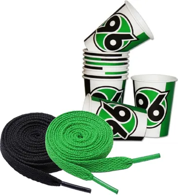 Produktbild von Hannover 96 10 Trinkbecher + 2 Paar Fan-Schnürsenkel 2# 19#