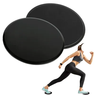 Produktbild von Gleitscheiben 1 Paar,doppelseitige Workout-Schieber,Bauchmuskeltraining,Yoga-Gleitplatten,Fitnessgeräte,für Hause Gym Training Bauch Workouts,Schwarz