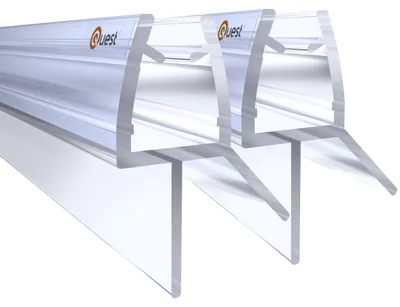 Productafbeelding van QUEST doucheafdichting, onderkant, 100 cm, transparant, 2 stuks