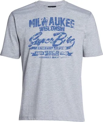 Produktbild von Übergrößen T-Shirt Milwaukee blau AHORN SPORTSWEAR grey melange 5XL