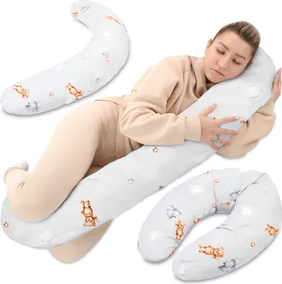 Obrázok produktu pre XXL tehotenský vankúš 190 cm - tehotenský vankúš Vankúš na telo Vankúš na bočný spánok Vankúš na spanie Podporný vankúš s bavlneným poťahom