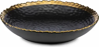Obrázok produktu pre Howhomely Hlboký tanier Kati keramics čierny / zlatý 5 cm x 21 cm