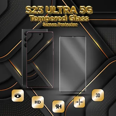 Produktbild von 1-Pack Samsung S23 Ultra 5G Displayschutzfolie - Gehärtetes Glas 9H - Super Qualität 3D