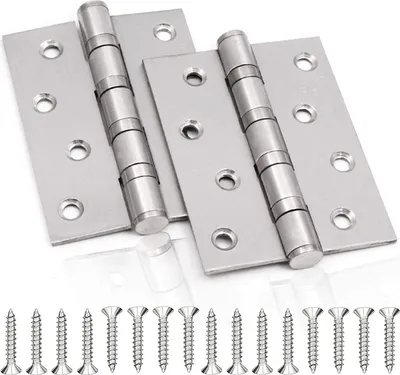 Produktbild von COOL-i ® Montagezubehör, 2x Edelstahl Scharniere 100mm( 4*3*3) Türband Türscharnier Edelstahlscharniere Beschlag, für Massive Türen innen außen