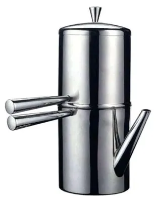 Napolitaanse Kaffeemaschine aus Edelstahl, 9 Tassen, Silber