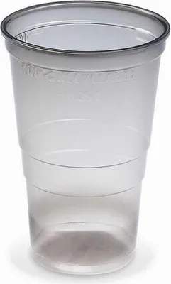 Produktbild von 184x Mehrwegbecher Pfandbecher rauch-grau transparent PP Eichstrich 0,25 l Ø 7,8 cm