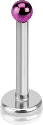 Produktbild von viva-adorno 1,2 x 8mm Lippen Piercing Micro Stecker Tragus Labretstecker Edelstahl Innengewinde Titan Kugel in verschiedenen Farben Z398,lila 8mm