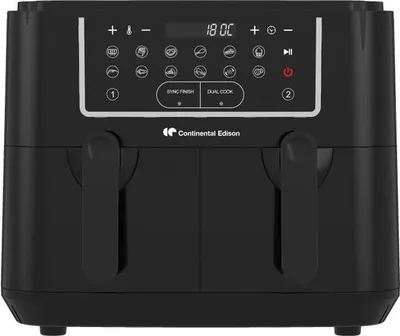Image de Friteuse à Air Double Bacs CONTINENTAL EDISON CERFRSH24002CB, 9 L, 2400W, Noir