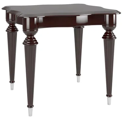 Produktbild von Casa Padrino Luxus Barock Beistelltisch Dunkelbraun Hochglanz / Silber 60 x 60 x H. 45 cm - Edler Tisch im Barockstil - Barock Wohnzimmer Möbel