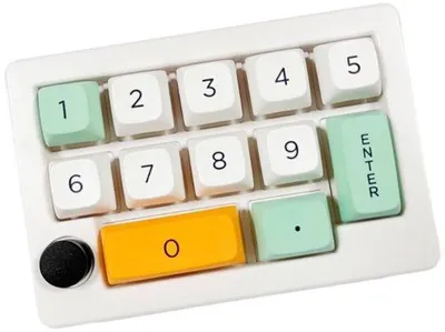 Obrázek produktu pro Mechanická klávesnice s numerickou klávesnicí, 13 tlačítek, programování maker, přizpůsobitelná tlačítka a otočný knoflík (bílá).