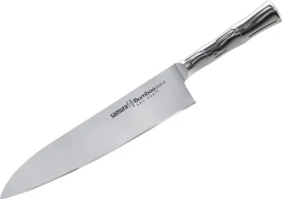 Zdjęcie produktu dla SAMURA Profi GrandChef nóż ultra ostry, duży, wykonany z japońskiej stali nierdzewnej AUS 8, ostrze 24 cm, stalowa rękojeść, ergonomiczny, nierdzewny, uniwersalny nóż, nóż do obierania