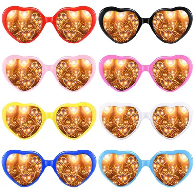 Immagine prodotto di Set di 8 occhiali da sole a forma di cuore, ideali per feste e festival