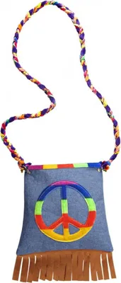 Produktbild von Kostümzubehör Hippie Flower-Power Tasche 86cm