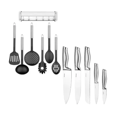 Produktbild von Küchenhelferset, 12-tlg. Set mit Wandhalterung, inkl. Messerset