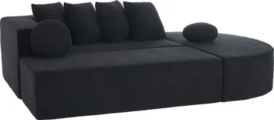 Produktbild von AIORBER Modernes modulares Wolkensofa, 5-Sitzer Schlafsofa, Chenille, bequem, ohne Montage, flexibel und vielseitig, Kissen inklusive, Schwarz