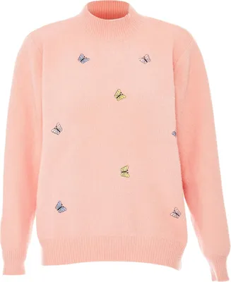 Image de POOMI pull en maille pour femme - rose, M